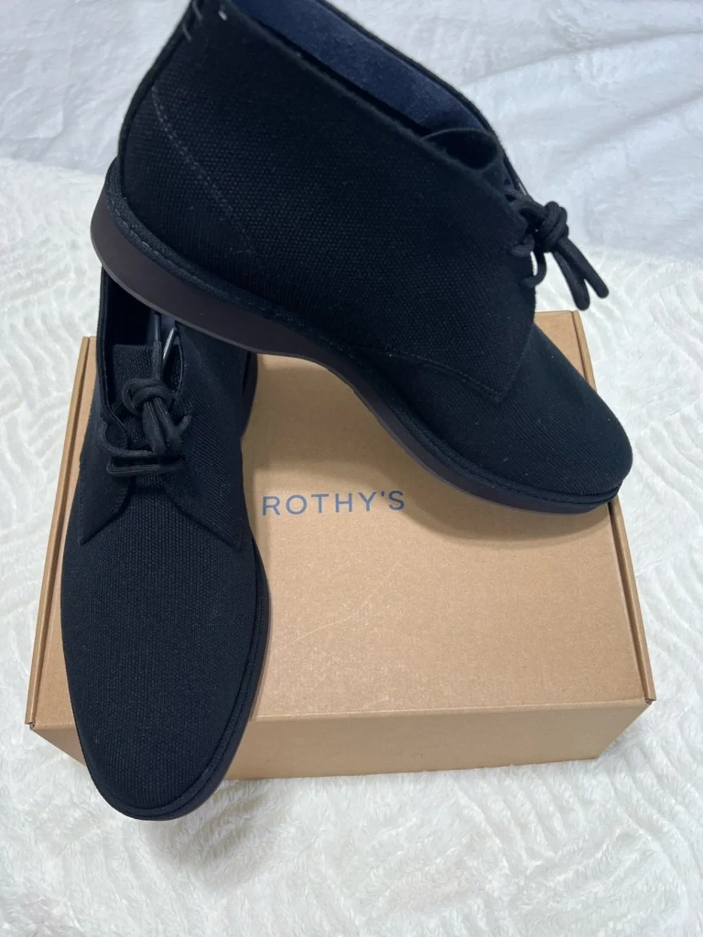 Rothy’s The Chukka Boot Black Men’s Size 12 NIB Sustainable Knit Lace Up Boot
